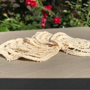 Vintage Crochet Lace Coaster - Cream